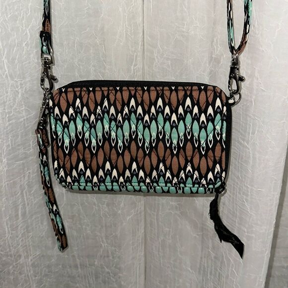 VB Brown RFID Sierra Stream All in One Crossbody Bag Wallet Wristlet Organizer - Picture 2 of 16